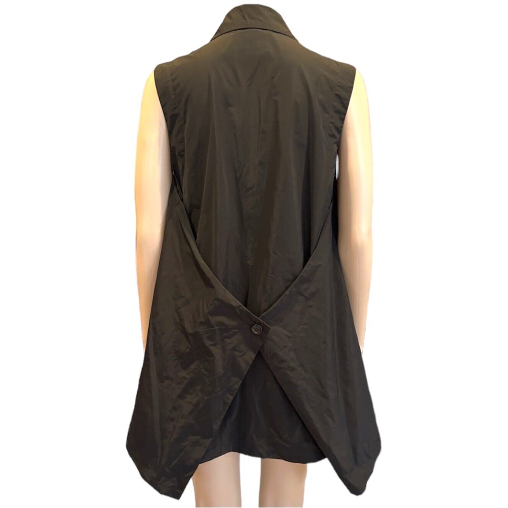 Sun Kim Black Modern Architectural Long Line Vest